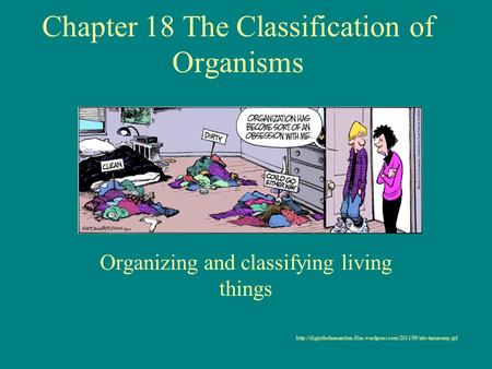 Chapter 18 The Classification of Organisms Organizing and classifying living things