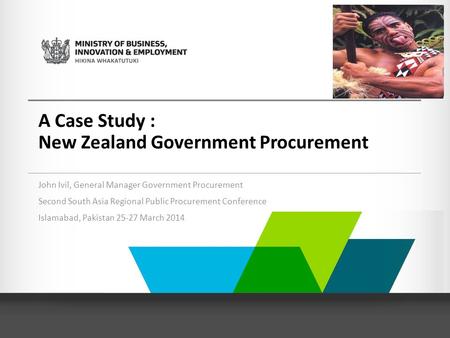 A Case Study : New Zealand Government Procurement