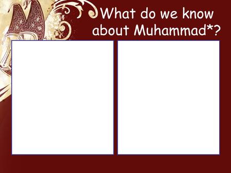 What do we know about Muhammad*?