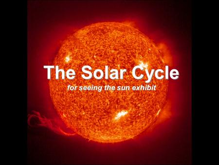 The Solar Cycle for seeing the sun exhibit. The Sun’s Magnetic Field The magnetic field on the sun is produced by the flow of electrically charged ions.