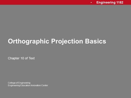 Orthographic Projection Basics