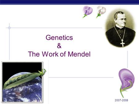 2007-2008 Regents Biology Genetics & The Work of Mendel.