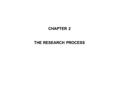 CHAPTER 2 THE RESEARCH PROCESS. 1. Selection of topic  2. Reviewing the literature  3. Development of theoretical and conceptual frameworks  4.