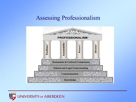 Assessing Professionalism. Professional Standards GMC Duties of a Doctor. Good Medical Practice (2006, new edition 2012). Tomorrow’s Doctors (2009)