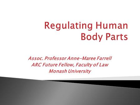 Assoc. Professor Anne-Maree Farrell ARC Future Fellow, Faculty of Law Monash University.