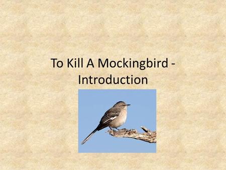 To Kill A Mockingbird - Introduction. Goals of Novel Unit 1. To Analyze Marking period theme Hope Essential Question: How does one maintain a sense of.