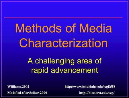 Methods of Media Characterization