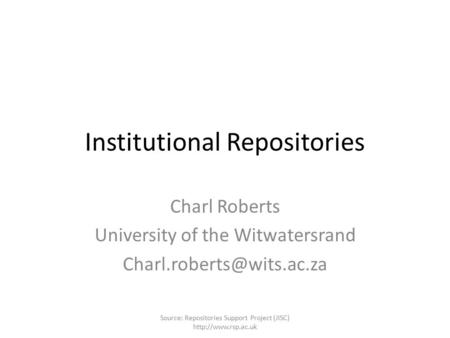 Institutional Repositories