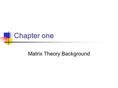 Matrix Theory Background
