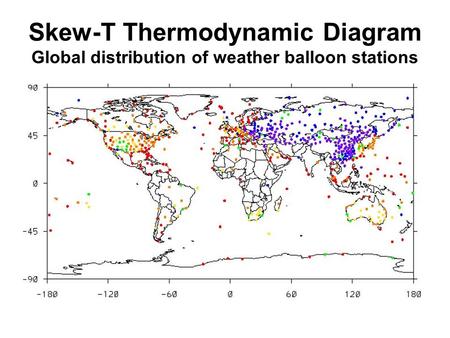 Skew-T Thermodynamic Diagram Global distribution of weather balloon stations.