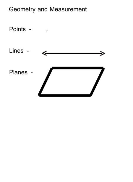 Points - Lines - Planes - Geometry and Measurement.