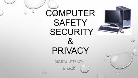COMPUTER SAFETY SECURITY & PRIVACY DIGITAL LITERACY B. SIMS.