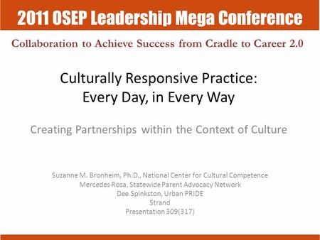 Culturally Responsive Practice: Every Day, in Every Way