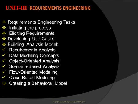 Unit-III Requirements Engineering