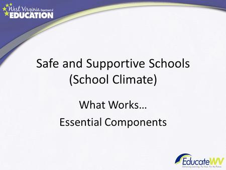 Safe and Supportive Schools (School Climate)