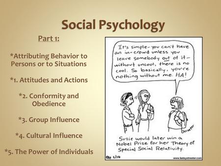 Social Psychology Part 1: