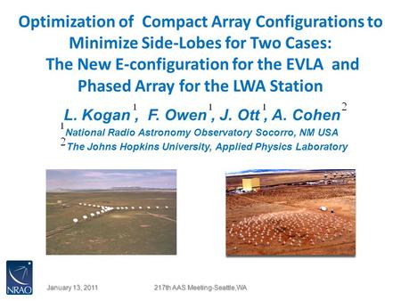 Optimization of Compact Array Configurations to Minimize Side-Lobes for Two Cases: The New E-configuration for the EVLA and Phased Array for the LWA Station.
