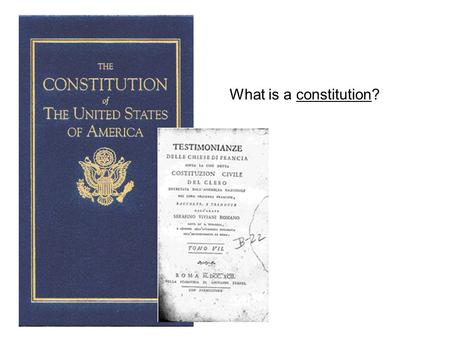 What is a constitution?. ANSWER! A framework for government.