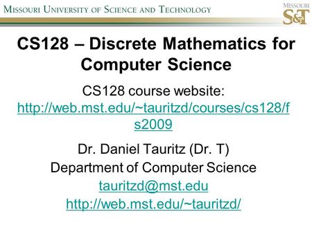 CS128 – Discrete Mathematics for Computer Science