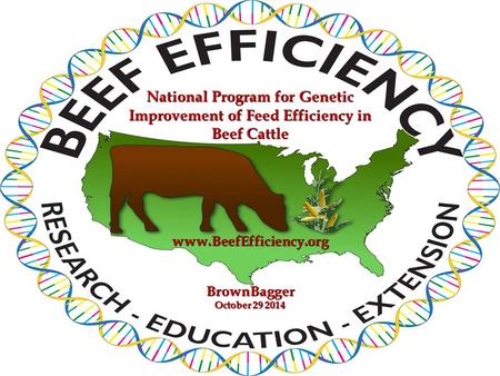 BrownBagger October 29 2014 National Program for Genetic Improvement of Feed Efficiency in Beef Cattle www.BeefEfficiency.org.