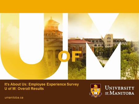 It’s About Us: Employee Experience Survey U of M: Overall Results umanitoba.ca.
