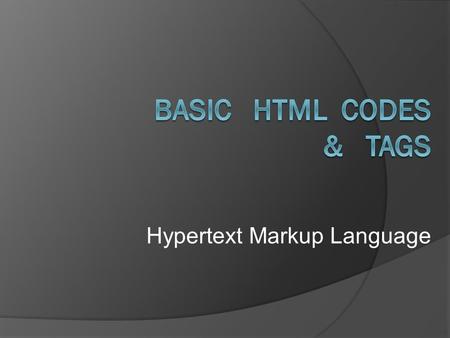 Hypertext Markup Language. Platform: - Independent  This means it can be interpreted on any computer regardless of the hardware or operating system.