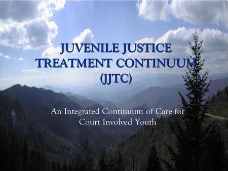 JUVENILE JUSTICE TREATMENT CONTINUUM (JJTC) An Integrated Continuum of Care for Court Involved Youth.