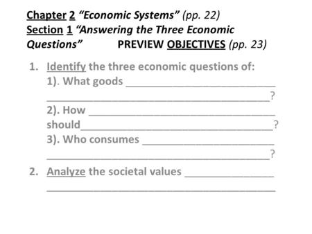 Chapter 2 “Economic Systems” (pp