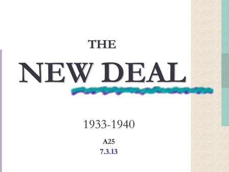 THE NEW DEAL 1933-1940 A257.3.13. GUIDING QUESTIONS How successful was the Roosevelt Administration’s “New Deal” in solving the problems of the Great.