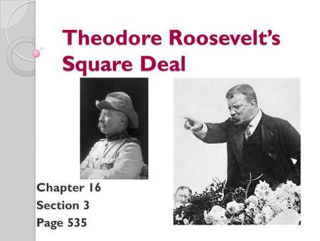 Theodore Roosevelt’s Square Deal