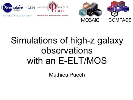 Simulations of high-z galaxy observations