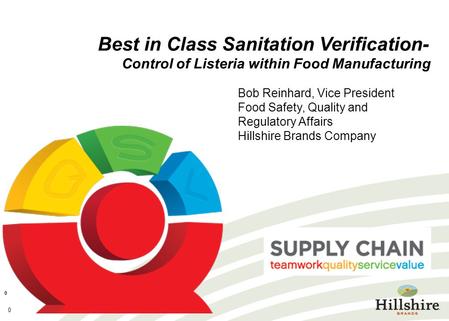 0 0 Best in Class Sanitation Verification- Control of Listeria within Food Manufacturing Bob Reinhard, Vice President Food Safety, Quality and Regulatory.