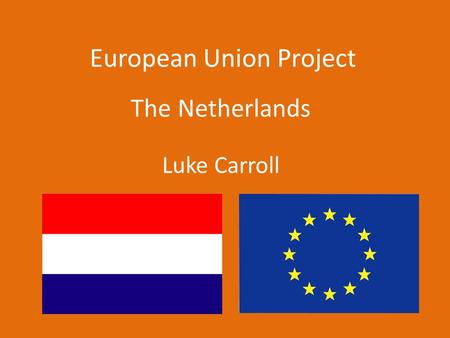 European Union Project The Netherlands Luke Carroll.