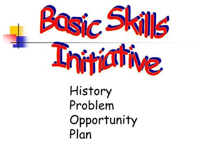 History Problem Opportunity Plan. History Started with State Academic Senate’s quest to increase English and math graduation competencies Academic Senate,