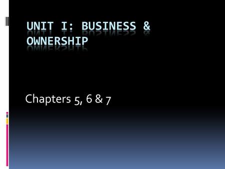 Chapters 5, 6 & 7. Entrepreneurs  An entrepreneur assumes the risk of starting and operating a business for the purpose of making a profit.