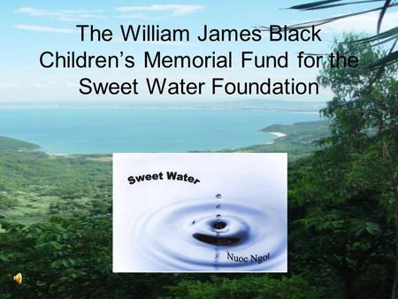 The William James Black Children’s Memorial Fund for the Sweet Water Foundation.