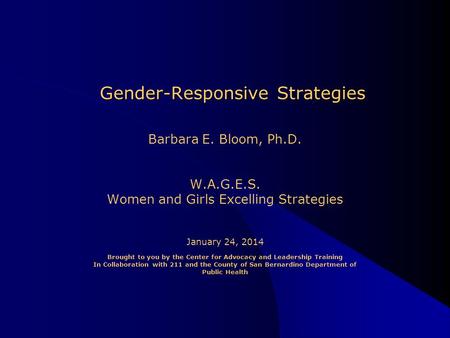 Gender-Responsive Strategies