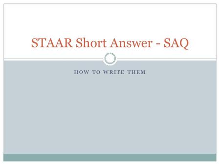 STAAR Short Answer - SAQ