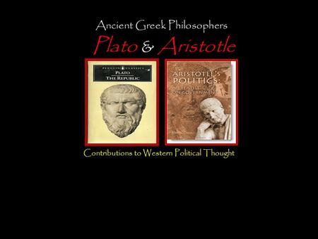 Ancient Greek Philosophers Plato & Aristotle