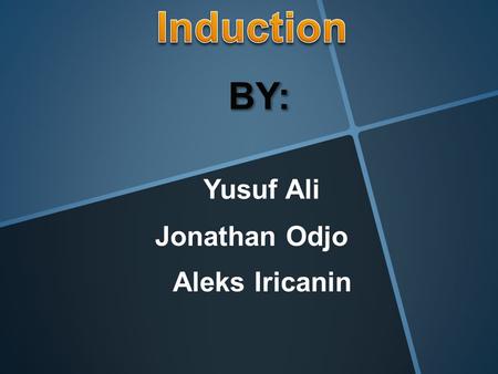 Yusuf Ali Aleks Iricanin Jonathan Odjo Essential question: How does induction impact what you believe in or your own personal beliefs?