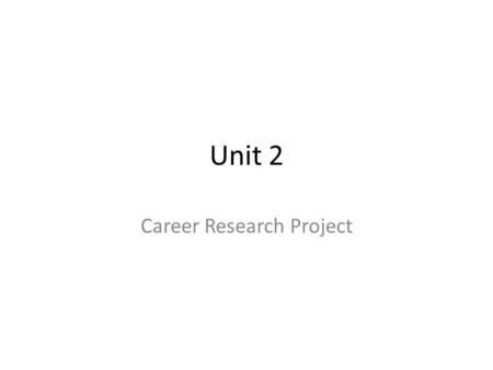 Unit 2 Career Research Project. 1.Remove headphones upon entering the room  Place headphones in pocket, purse, or around neck.  Headphones cannot be.