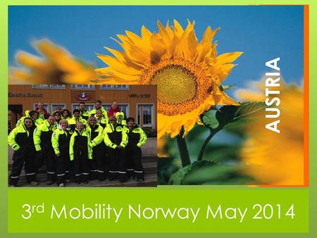3 rd Mobility Norway May 2014 AUSTRIA. 3 rd Grade Multiplication and oral training in English Very positive to use different learning strategies for learning.