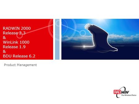 RADWIN 2000 Release 2.3 & WinLink 1000 Release 1.9 & BDU Release 6.2