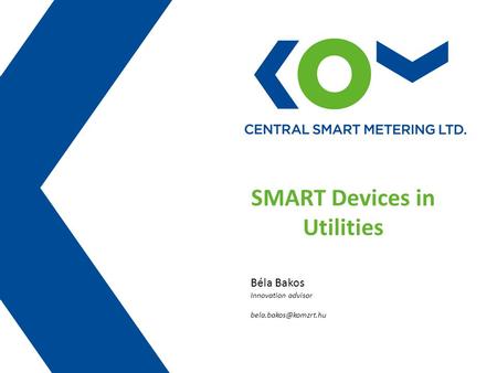 SMART Devices in Utilities Béla Bakos Innovation advisor