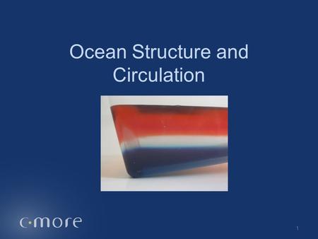 Ocean Structure and Circulation 1. Ocean Model Temperature Depth Surface Deeper WarmerColder 2.