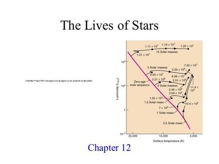 The Lives of Stars Chapter 12. Life on Main-Sequence Zero-Age Main Sequence (ZAMS) –main sequence location where stars are born Bottom/left edge of main.
