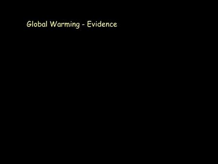 Global Warming - Evidence. Warming of the climate system is unequivocal, as is now evident from observations of increases in global average air and ocean.