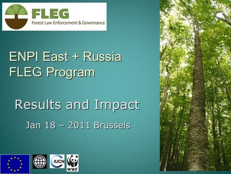 ENPI East + Russia FLEG Program 1 Results and Impact Jan 18 – 2011 Brussels.