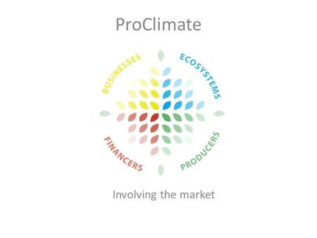 Involving the market ProClimate. ProClimate – 10 Dec 20-13 Current situation: Commercial agriculture started after WOII, after 70 years it has resulted.