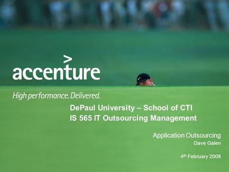 DePaul University – School of CTI IS 565 IT Outsourcing Management